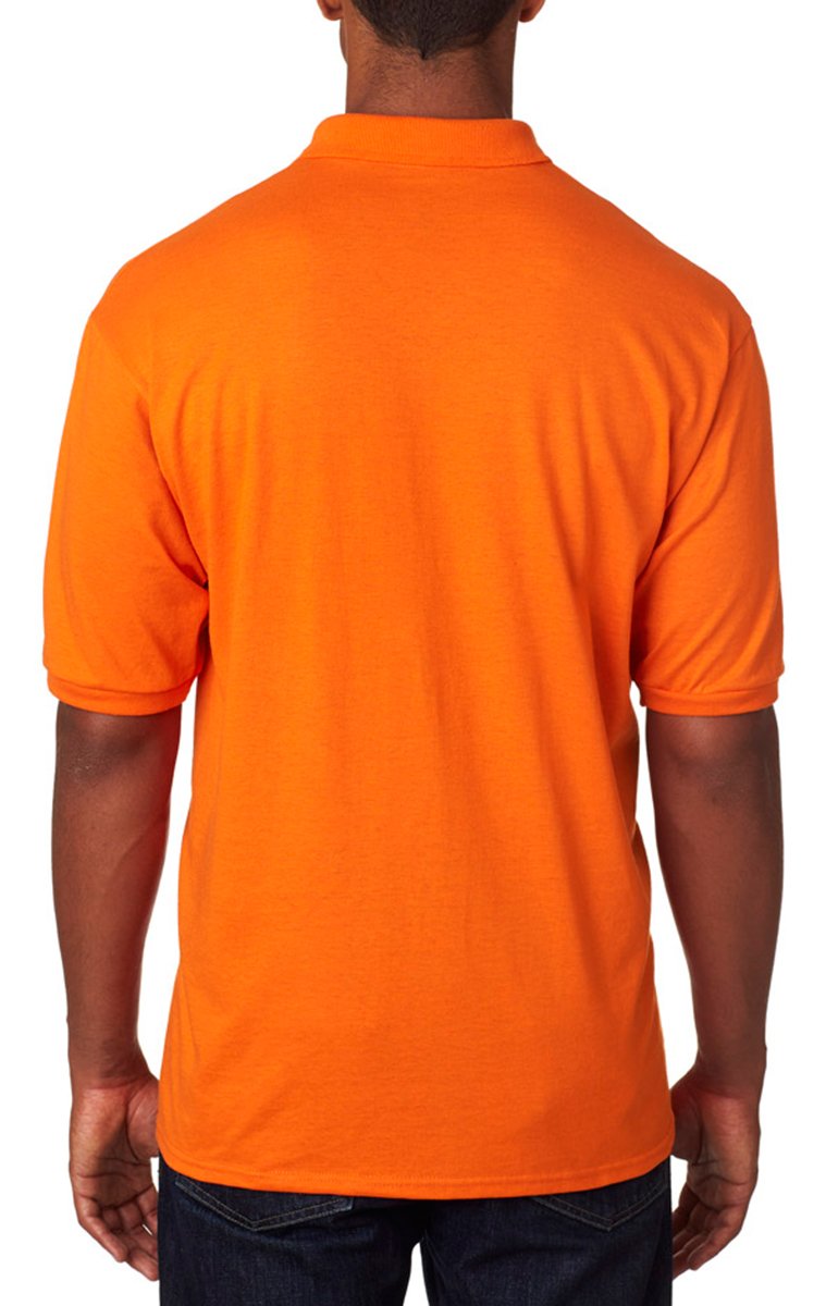 Jerzees Men's SpotShield Short Sleeve Polo, Safety Orange, Medium