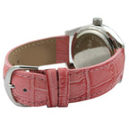 Peugeot Women's Boyfriend Large Face Case Dress Wrist Watch with Swarovski Crystal Bezel & Thick Leather Strap Band
