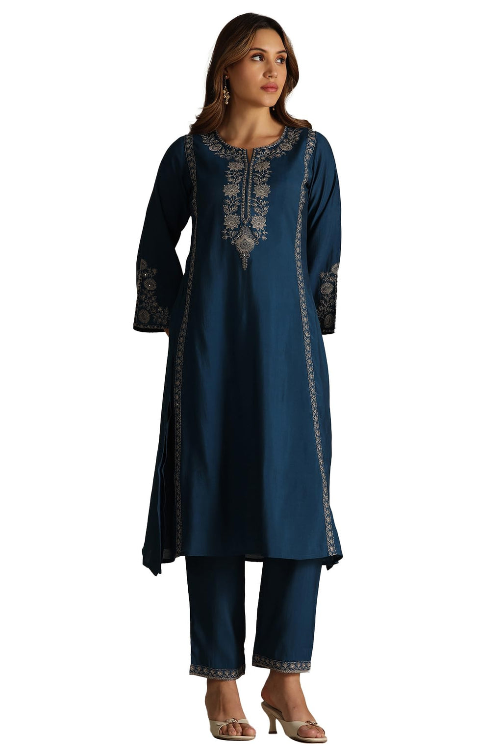 Soch Women Art Silk Embroidered Kurta Set with Thread Work