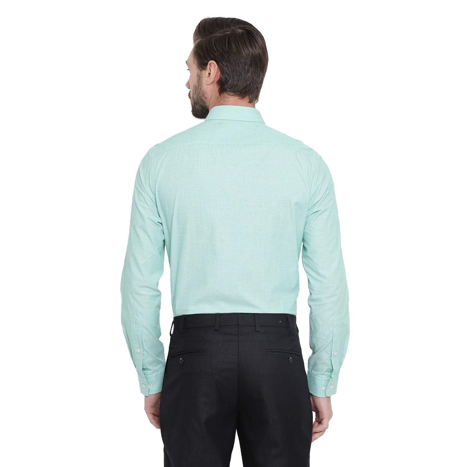 Turtle Men Cotton Slim Fit Formal Shirts Green