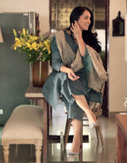 ANNI DESIGNER Womens Rayon Blend Straight Solid Kurta with Pant & Dupatta (Raja Saab Grey-VKS01_XXL_Grey_XX-Large)