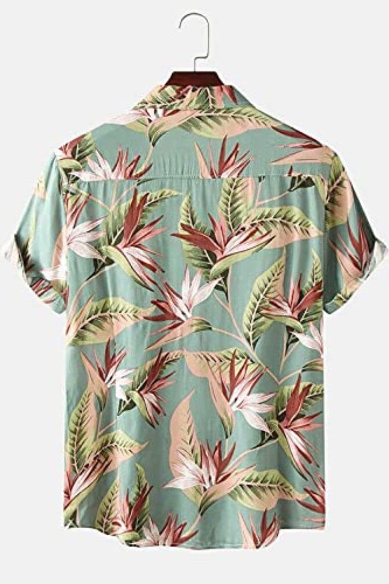 OM SAI LATEST CREATION Shirt for Men || Rayon Shirts for Men || Tropical Leaf Printed Short Sleeve & Spread Collar Shirts for Bo