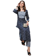 ANNI DESIGNER Womens Cotton Blend Staright Printed Kurta with Pant (Kuhoo Blue-KNW_M_Blue_Medium)