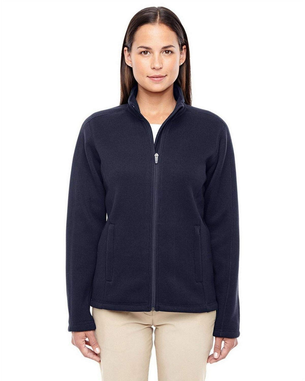 Ladies Bristol Full-Zip Sweater Fleece Jacket - gREY HEATHER - XS(D0102H7NJZX)