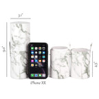 Makeup Brush Holder Travel Brushes Case Bag Cup Storage Dustproof for Women (Marble)