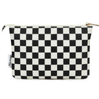 Narwey Small Makeup Bag for Purse Travel Makeup Pouch Cosmetic Bag Zipper Pouch Bags for Women (Black Checkerboard)