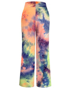 ROSA JUNIO Women's Comfy Pyjamas Casual Drawstring Floral Palazzo Lounge Stretch Wide Leg Pants, 2 Pack(#1+#6), Small