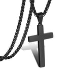 P. BLAKE Cross Necklace for Men Boys, Stainless Steel Mens Cross Pendant Chain Christian Religious Jewelry Valentine Christmas G