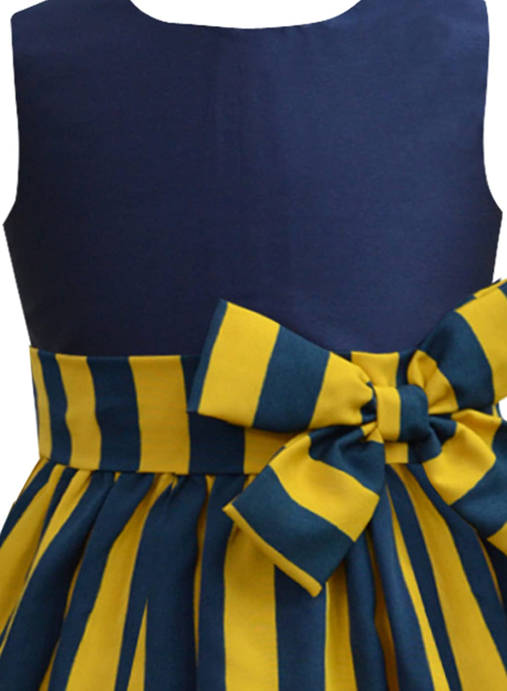A.T.U.N. (ALL THINGS UBER NICE) Baby-Girls Polyester Fit and Flare Knee-Length Casual Dress (GDRS DBW_Mustard-Navy_1-2 Years)