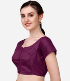 Pujia Mills Womens Phantom Silk Short Sleeves Readymade Saree Blouse