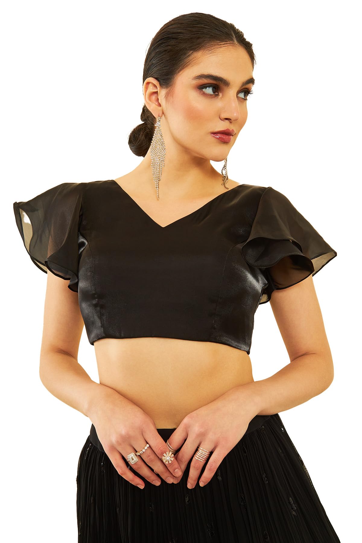 Soch Women Flutter Sleeves Blouse with Princess-Line