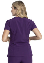 Dickies EDS Essentials Scrubs, V-Neck Womens Tops with Four-Way Stretch and Moisture Wicking Plus Size DK615, 2XL, Eggplant