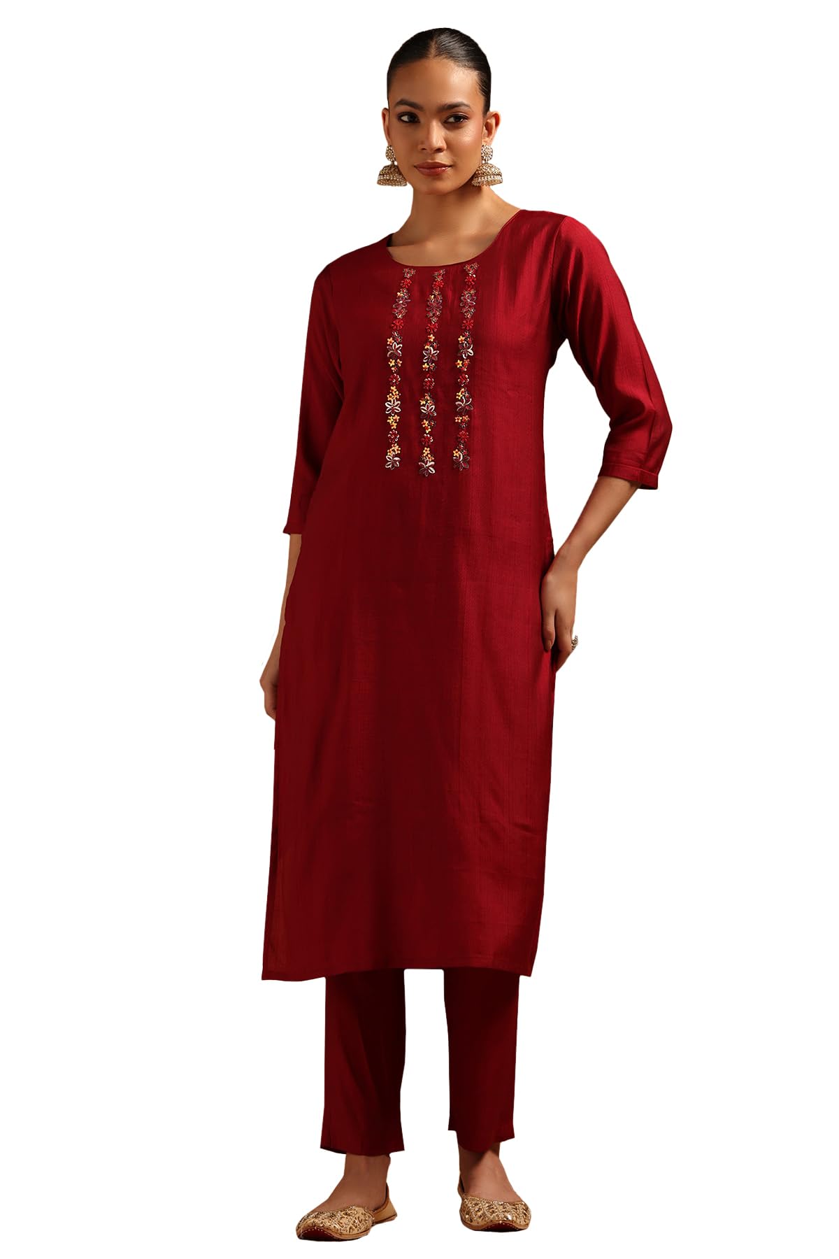 Soch Women Desert Storm Solid Kurta Set with Beads