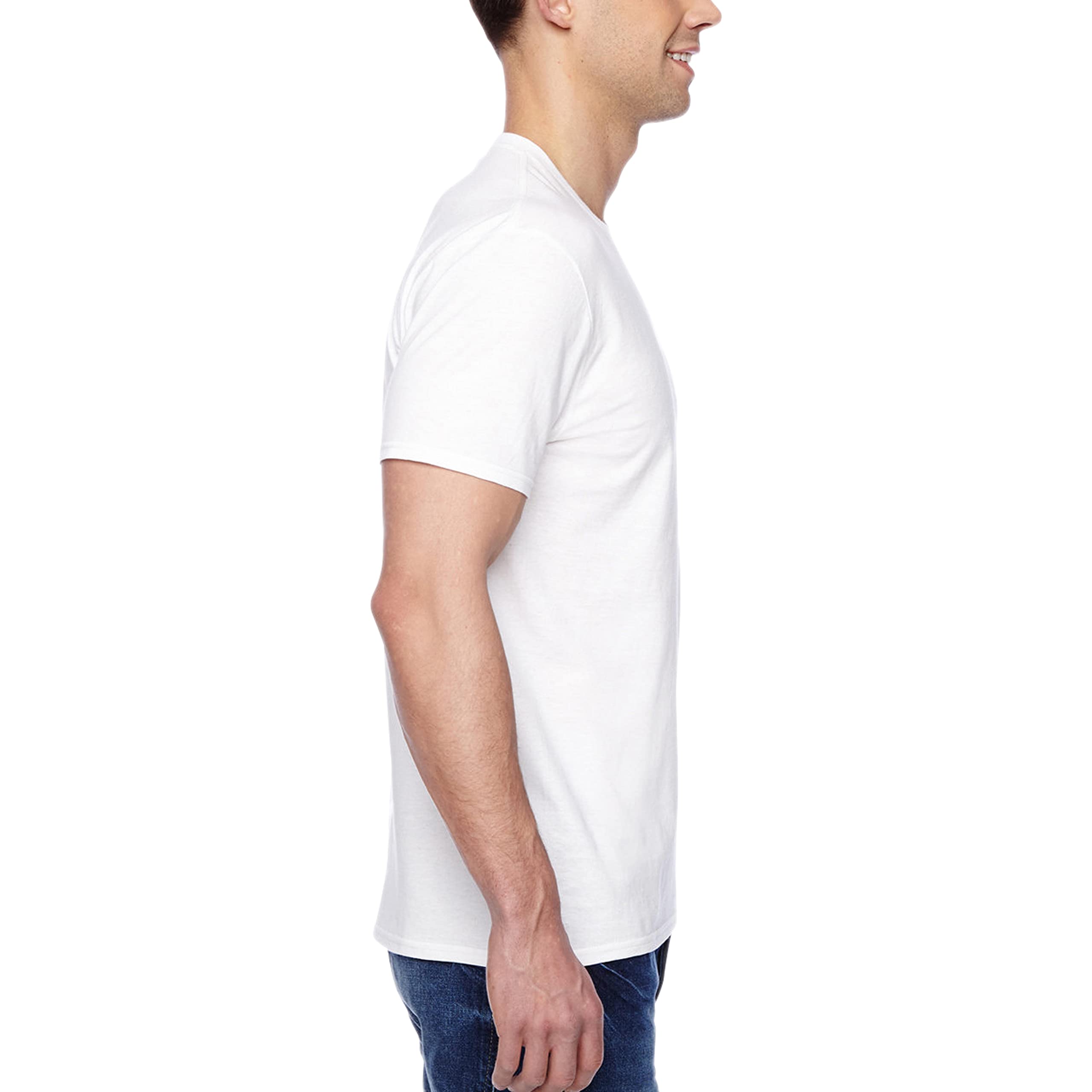 Fruit of the Loom mens Premium Tag-free Cotton Undershirts (Regular and Big & Tall) Undershirt, Regular - Crew 4 Pack White, X-L
