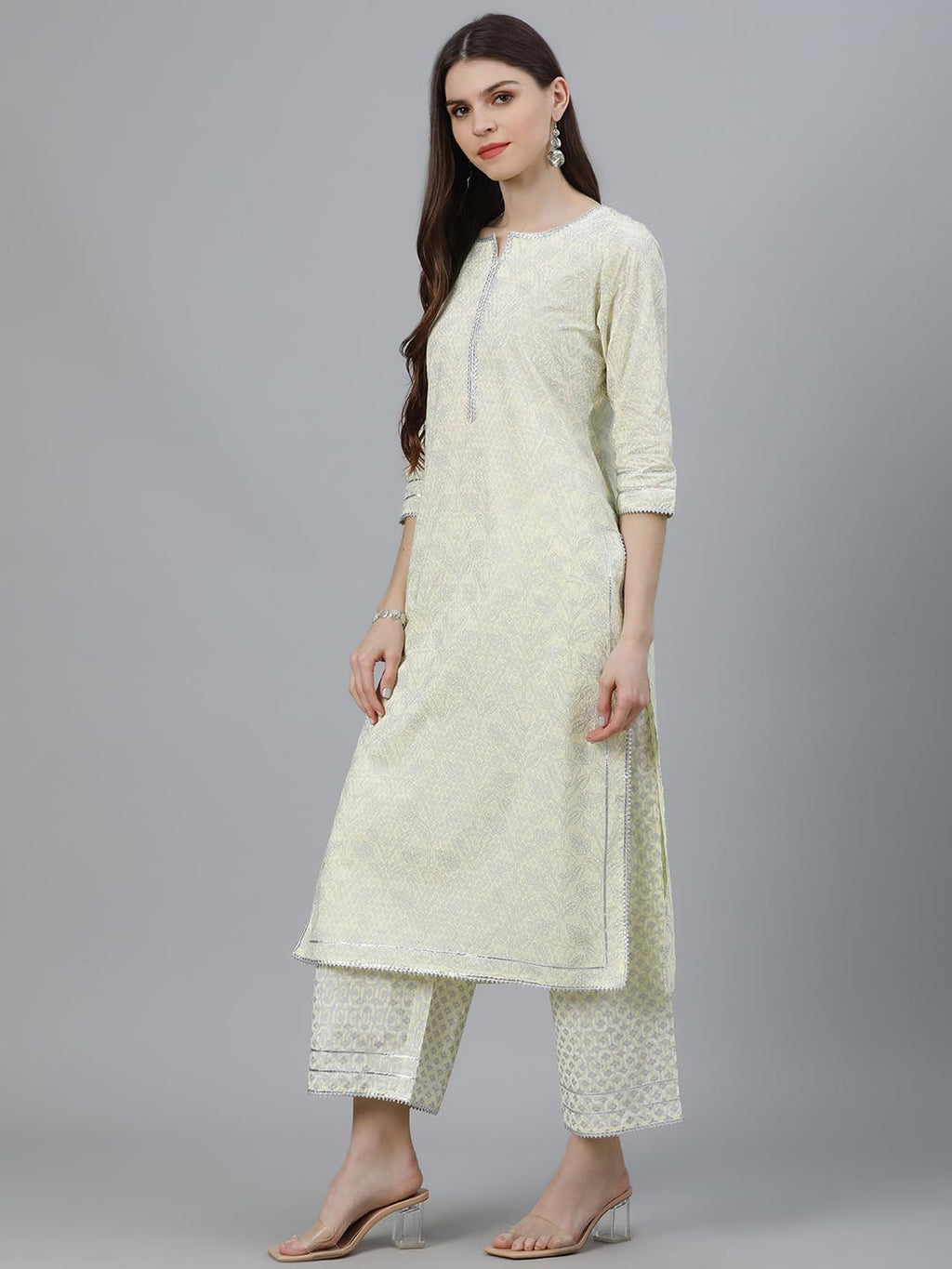 Libas Womens Cotton Kurta Sets (13040O_Yellow