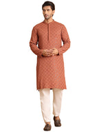 Jompers Mens Embroidered & Sequins Straight Kurta Set