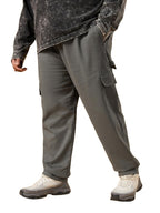 Bewakoof Mens Solid Regular Fit Cotton Blend Plus Size Cargo Carpenter Casual Pants_617421_Grey_38