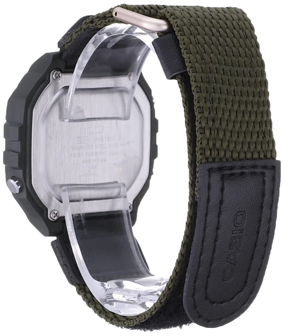 Casio Men's Quartz Sport Watch with Resin Strap, Green, 28 (Model: W-218HB-3AVCF),Black