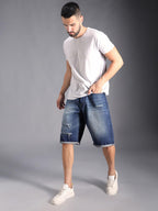 High Star MenS Regular Shorts (Hsmdts2401_Ig4_Blue_B