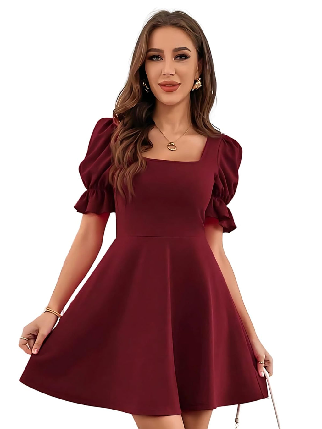 Leriya Fashion WomenS Lycra Casual Mid-Thigh Length Dress (Lf-W.Dress-Wd1243_Red