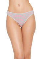 Clovia Womens Cotton Printed Low Waist Thong Panty (PN1481C01_Grey Melange_XL)