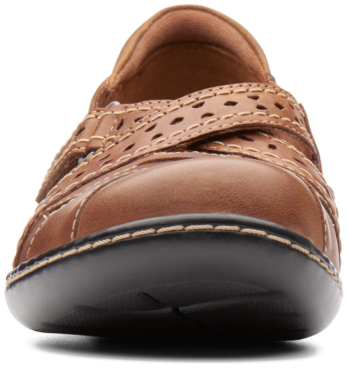 Clarks Womens Ashland Spin Q Mary Jane Flat, Dark tan Leather,8 Wide