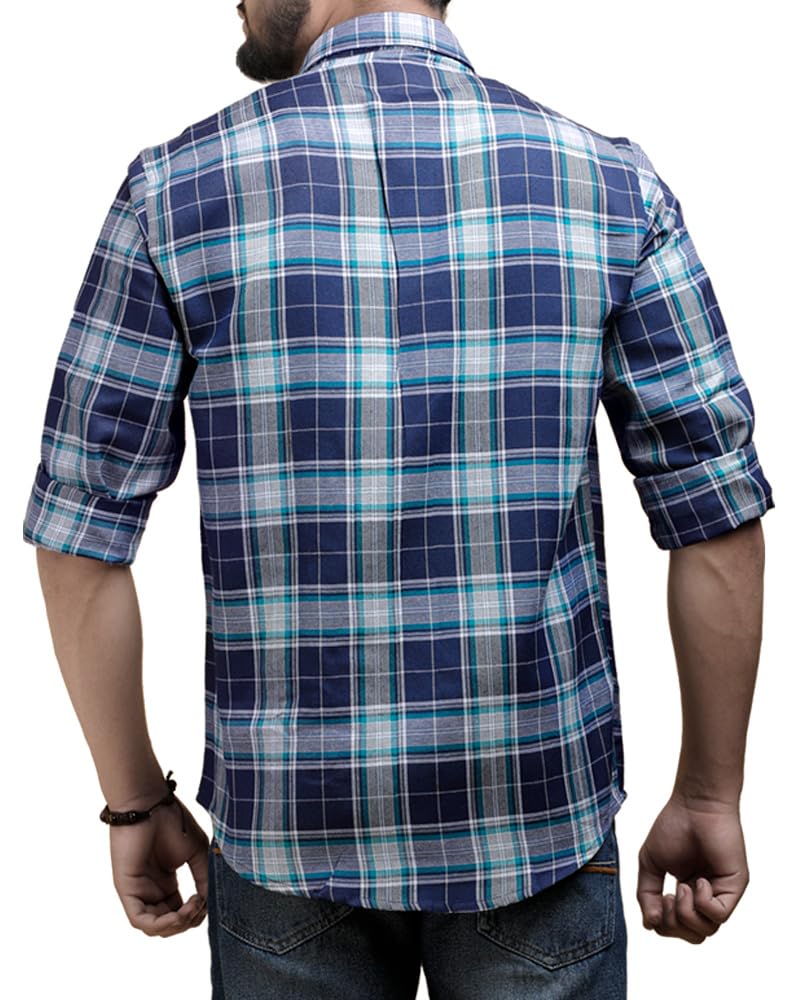 Noble Monk MenS Regular Fit Shirt | Checkered | Full Sleeves | Casual Shirt For Men