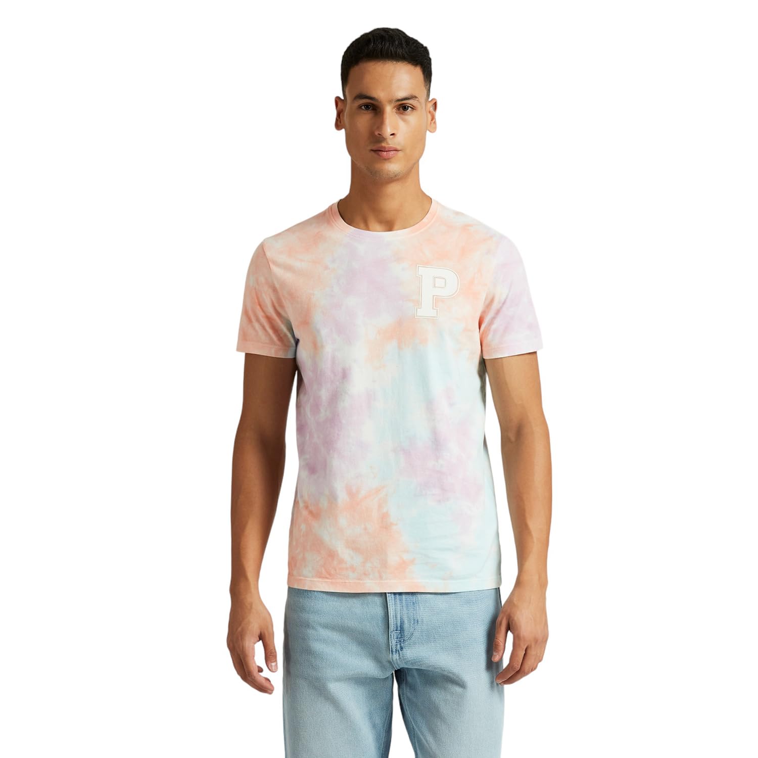 Pepe Jeans MenS Tie-Dye Slim Fit T-Shirt (Pm509540_Pink