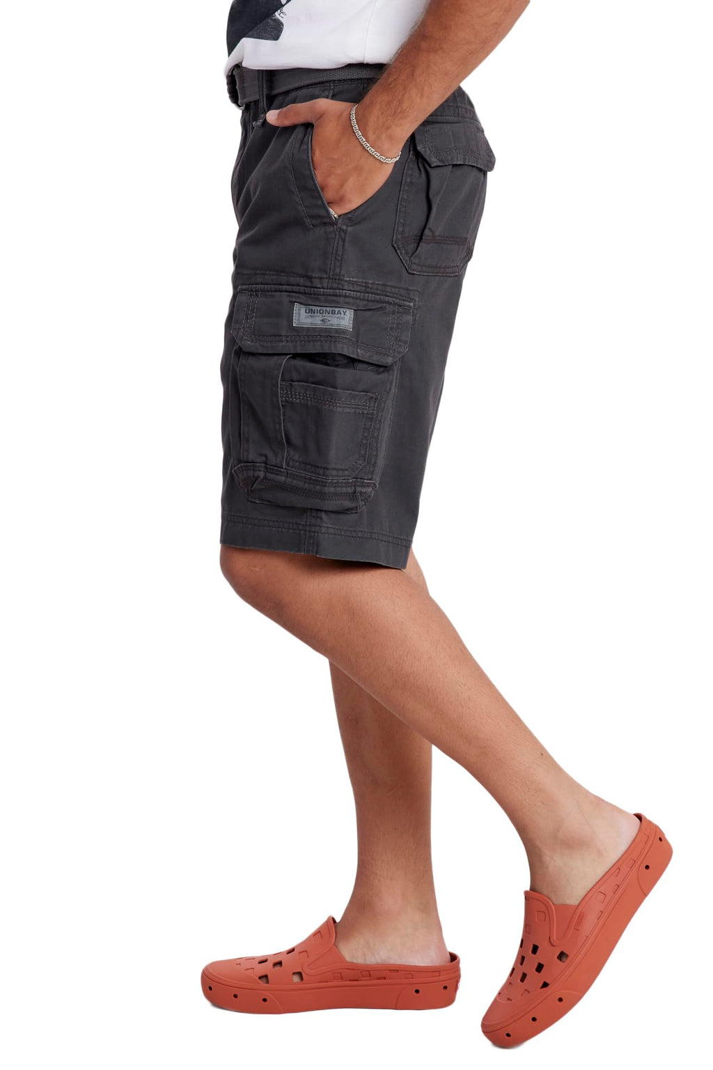 UNIONBAY mens Survivor Belted cargo Shorts, Andorid, 32 US