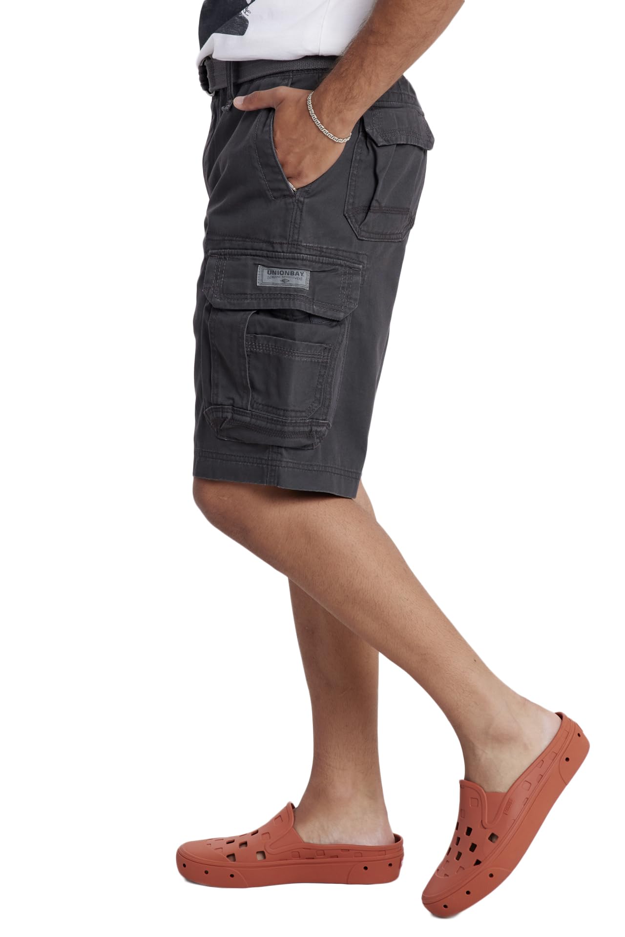 UNIONBAY mens Survivor Belted cargo Shorts, Andorid, 32 US