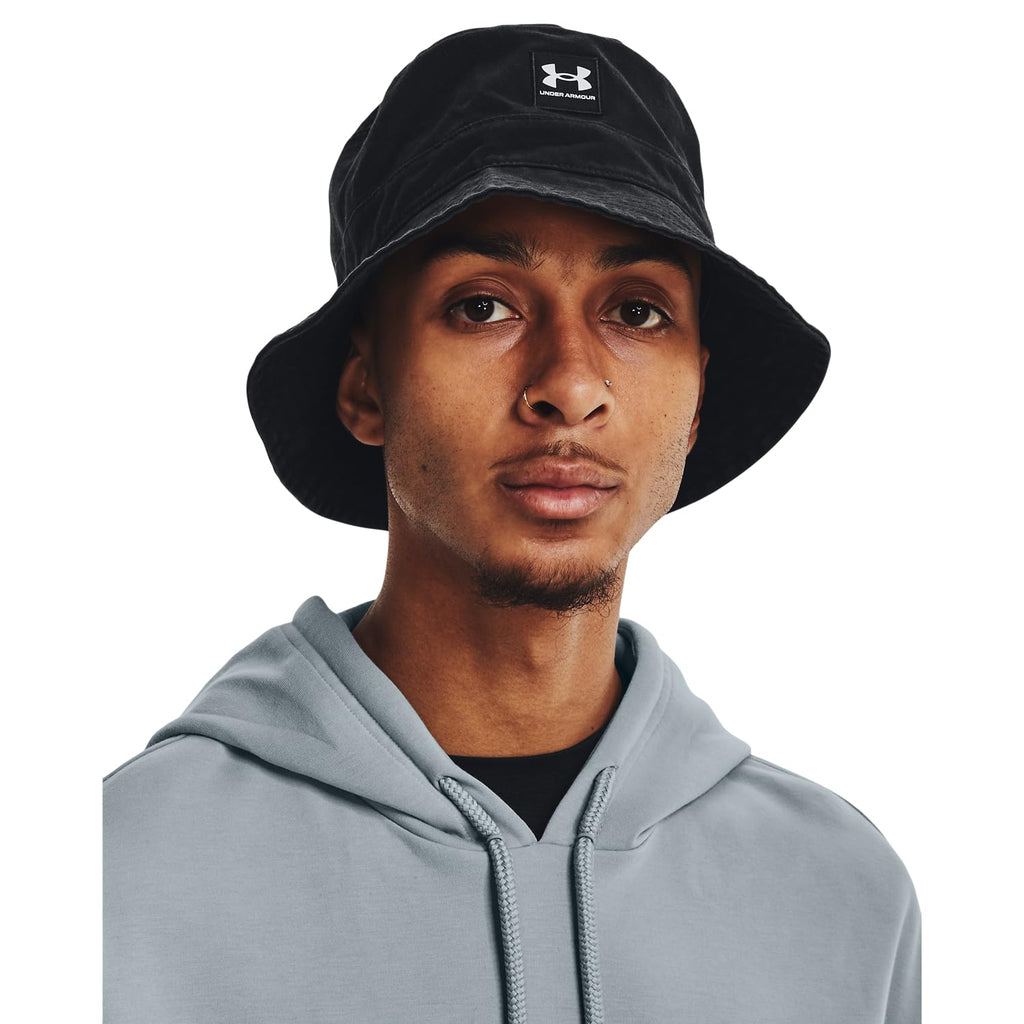 Under Armour Men's Branded Bucket Hat, (001) Black / / White, Medium/Large