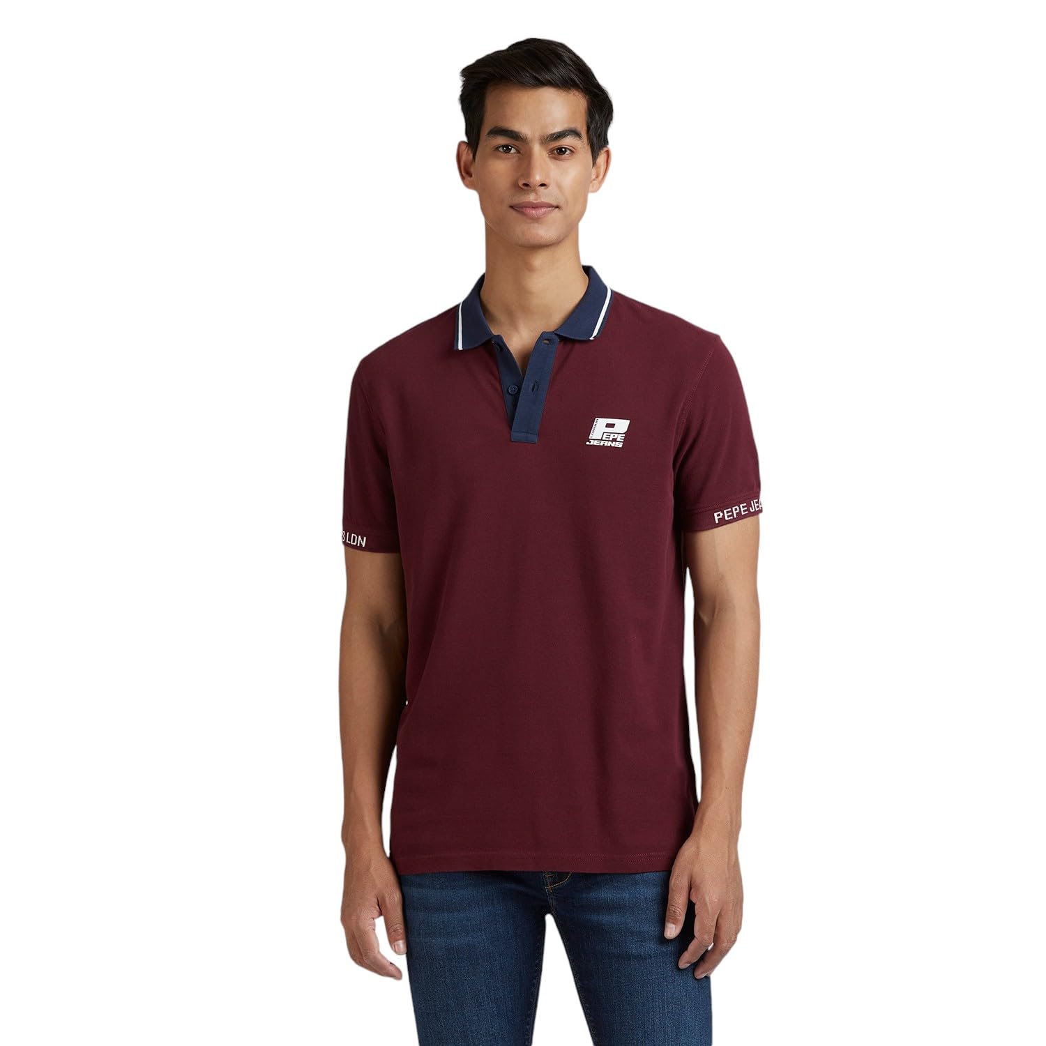 Pepe Jeans MenS Regular Fit T-Shirt (Pm542278_Burgundy Red