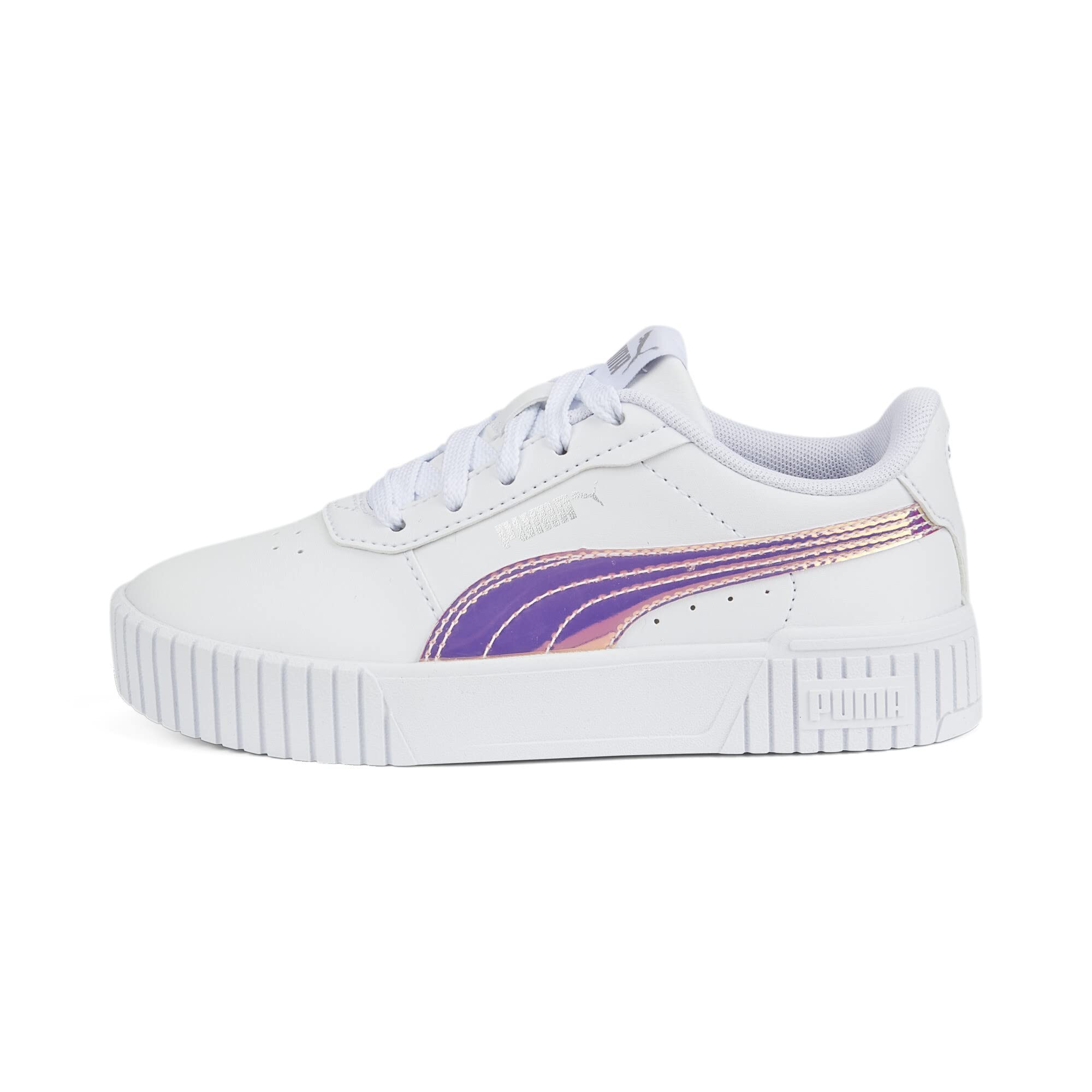 PUMA Carina Sneaker, White Silver, 6 US Unisex Big Kid