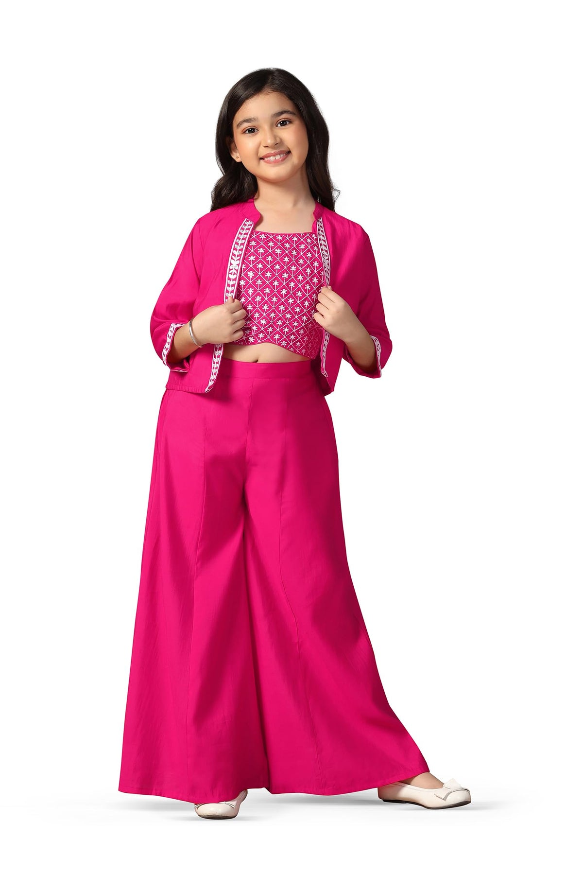 Jwalin GirlS Silk Blend Embroided Salwar Suit Set|Girls Salwar Suit Set (Jwgset00234 Pnk 40_Pink_1314 Yrs) 13-14