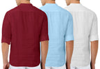 Finivo Fashion MenS Cotton Blend Regular Fit Solid Combo Kurta Shirt Pack Of 3
