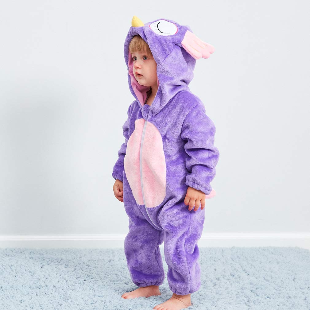 QZERPLAY Unisex Kids Baby Owl Bird Halloween Costumes Cartoon Outfit Hooded Homewear 70