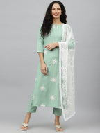 Gosriki Women Kurta, Pant & Dupatta