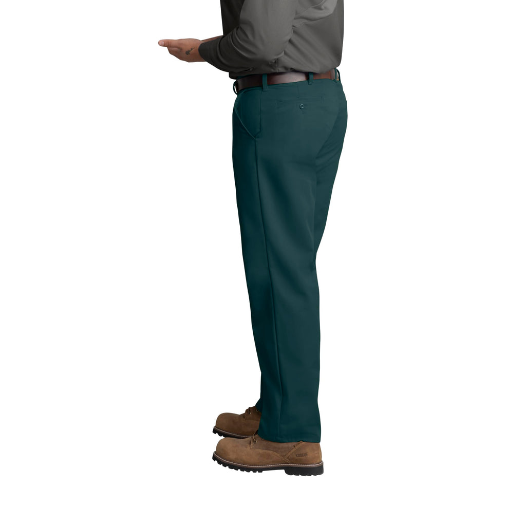 Red Kap Mens Stain Resistant, Flat Front Work Pants, Spruce green, 46W x 30L