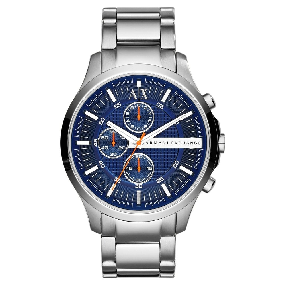 A|X ARMANI EXCHANGE Men's Chronograph Stainless Steel Watch, Color: Silver/Blue (Model: AX2155)