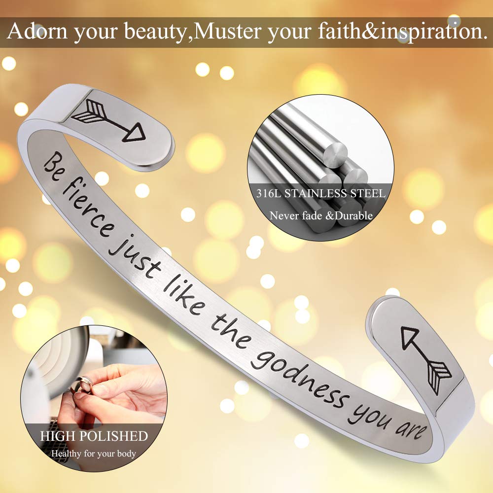 Btysun Bracelets for Women Inspirational Gifts for Teenage Best Friend Bracelets Women Gifts for Christmas Mantra Quotes Engrave