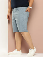 Thomas Scott Mens | Plus Size | Regular Fit | 100% Cotton | Breathable Fabric | Summer Boxer | Shorts for Men(CCBS128_Midblue_4