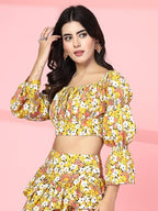 OOMPH! Full Sleeve Crop Top, Yellow, mt868