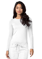 Adar Underscrubs for Women Multi Color 3 Pack - Long Sleeve Underscrub Comfort Tee - 2903M - White - M