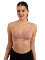 NYKD by Nykaa Breathe Cotton All Day Comfort Padded Non Wired T-Shirt Bra Nyb198 Dark Skin (36B)
