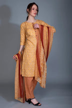 Om Sai Latest Creation Kurta Set For Women|| Cotton Fully Stitched Straight Geometric Style Ethnic Motif Printed Kurta With Prin