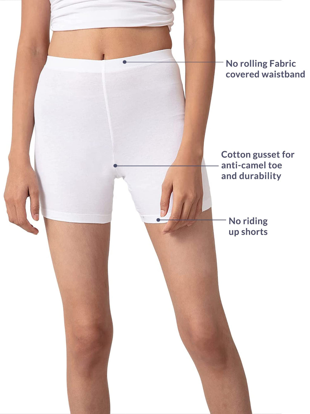 Nykd (Nyp083 Cotton Stretchable Cycling Shorts For Women | High Waist Shorties With Full Coverage & Concealed Waistband | Ideal