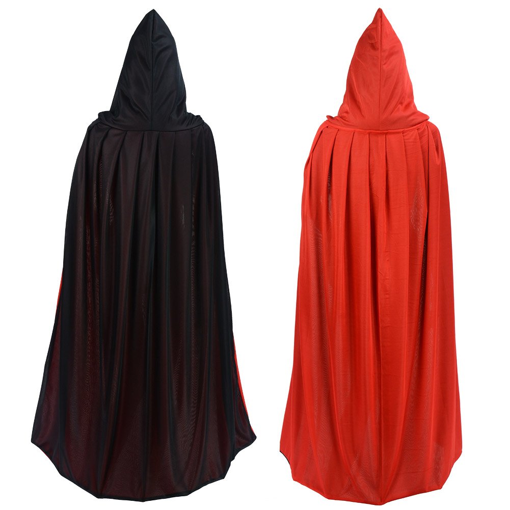 Gardeningwill Double Face 55 Red Black Hooded Halloween Easter Christmas Cloak Goth Vampire Priate Cape