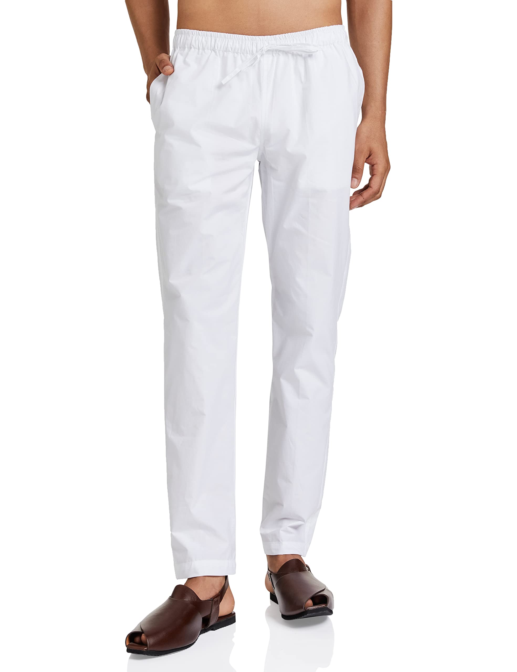 See Designs Mens Cotton Pyjama Pajama Bottom (SDMDWPJ100_White_X-Large