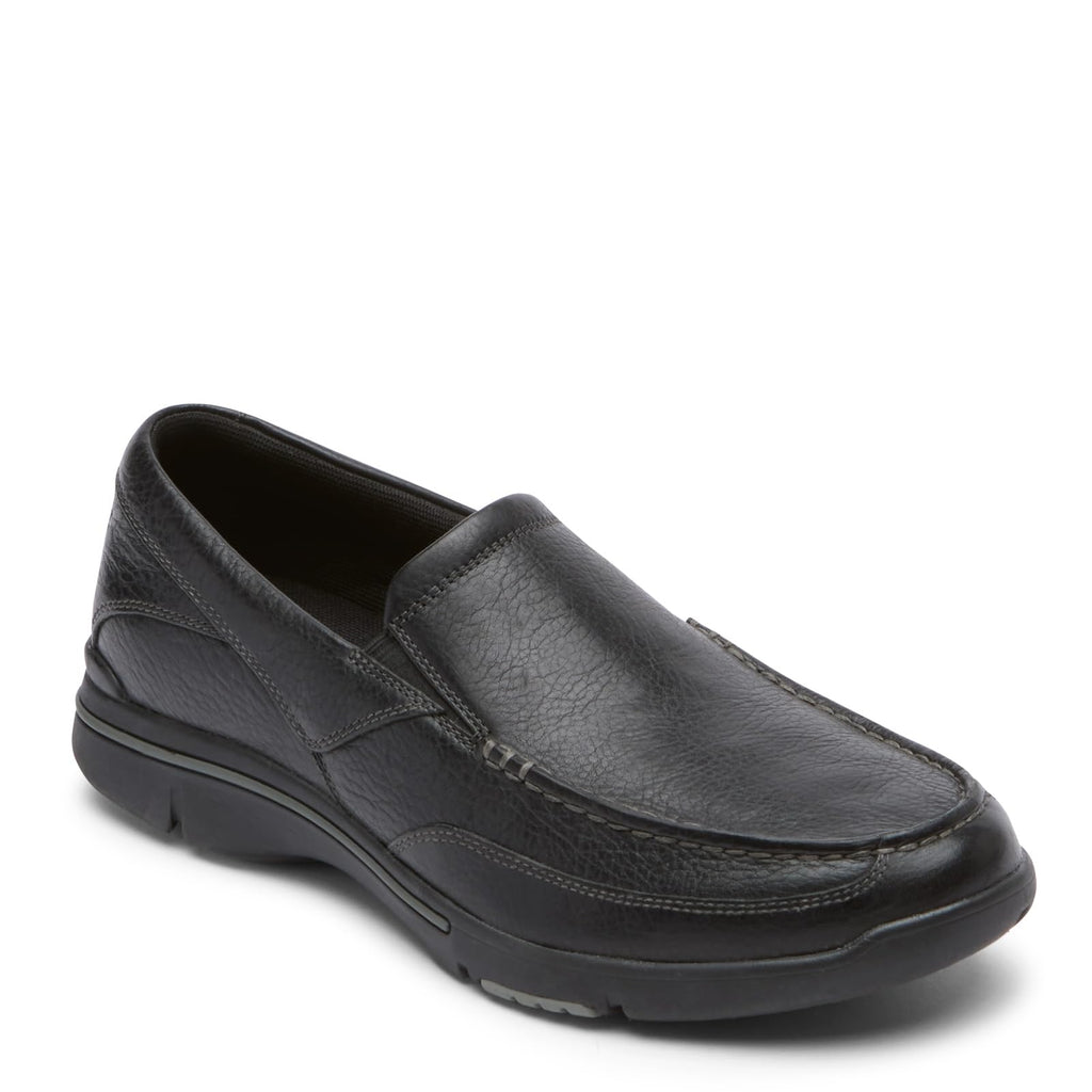 Rockport Mens Eberdon Slip-On Loafer- Black Leather/Flint-10.5 M