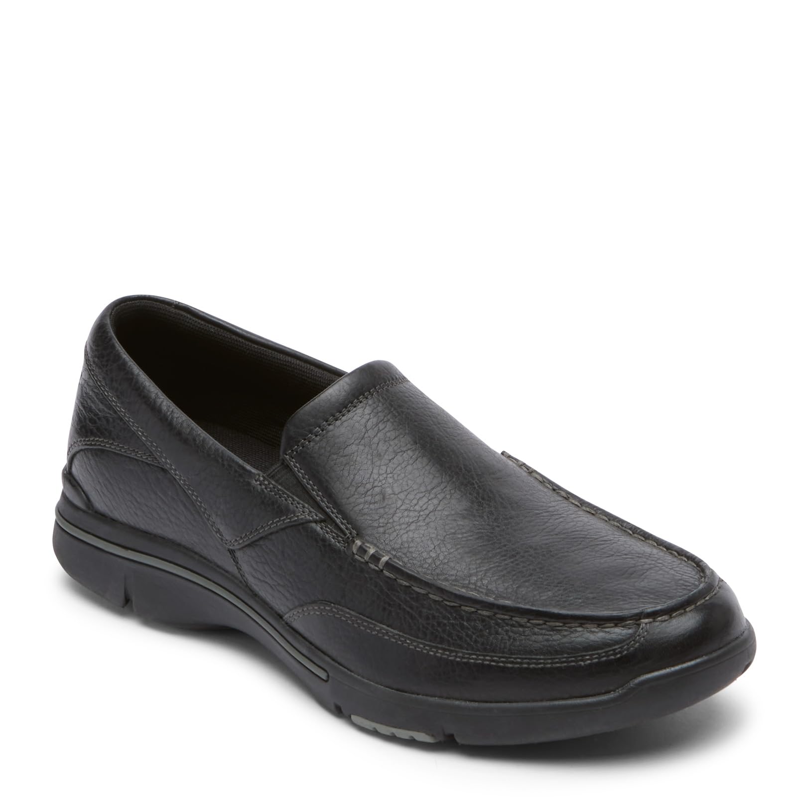 Rockport Mens Eberdon Slip-On Loafer- Black Leather/Flint-10.5 M